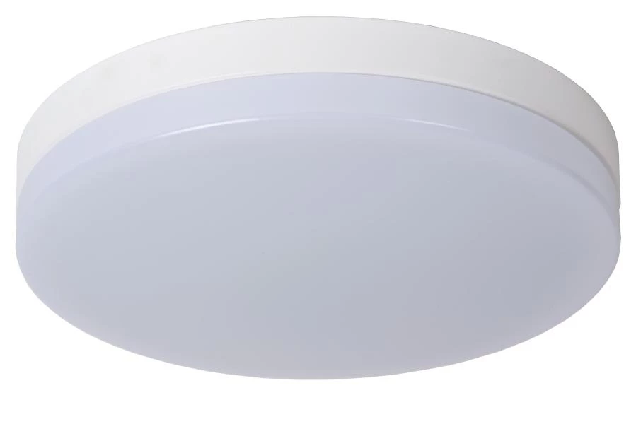 Lucide BISKIT - Flush ceiling light Bathroom - Ø 40 cm - LED - 1x36W 2700K - IP44 - Motion & Day/Night Sensor - White - turned off